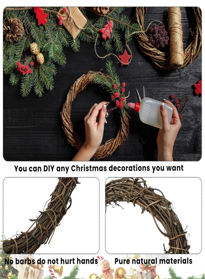 Gabrella 4 Pcs 8 Inch Natural Grapevine Wreaths, Hand-Woven Vine Branch Wreath, Rattan Wreath for DIY Crafts, Christmas Decorations, Home & Event Styling Party Wedding Decor - Image 3